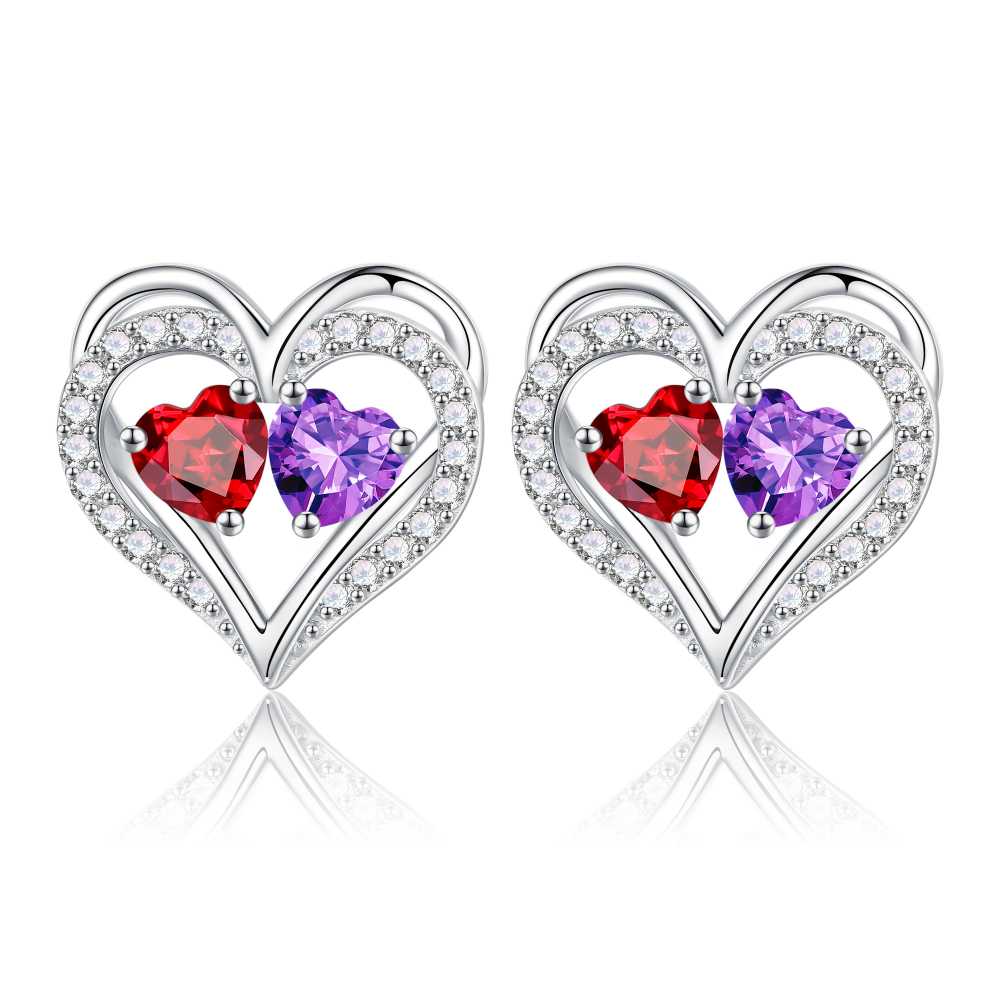 Iefil Gifts for Wife - Anniversary Wife Gifts, Birthday Gift for Women, Emerald Pink Sapphire Earrings, May October Jewelry