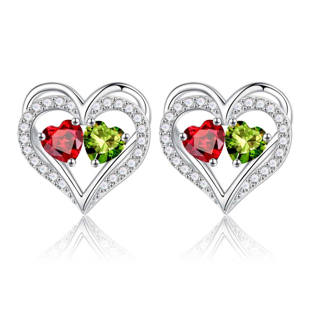 Iefil Gifts for Wife - Anniversary Wife Gifts, Birthday Gift for Women, Emerald Pink Sapphire Earrings, May October Jewelry