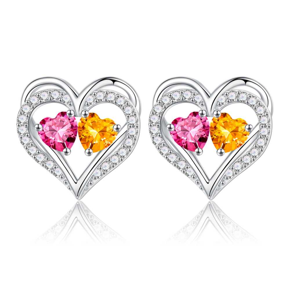 Iefil Gifts for Wife - Anniversary Wife Gifts, Birthday Gift for Women, Emerald Pink Sapphire Earrings, May October Jewelry