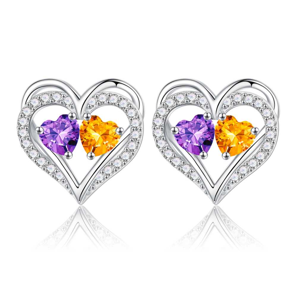 Iefil Gifts for Wife - Anniversary Wife Gifts, Birthday Gift for Women, Emerald Pink Sapphire Earrings, May October Jewelry