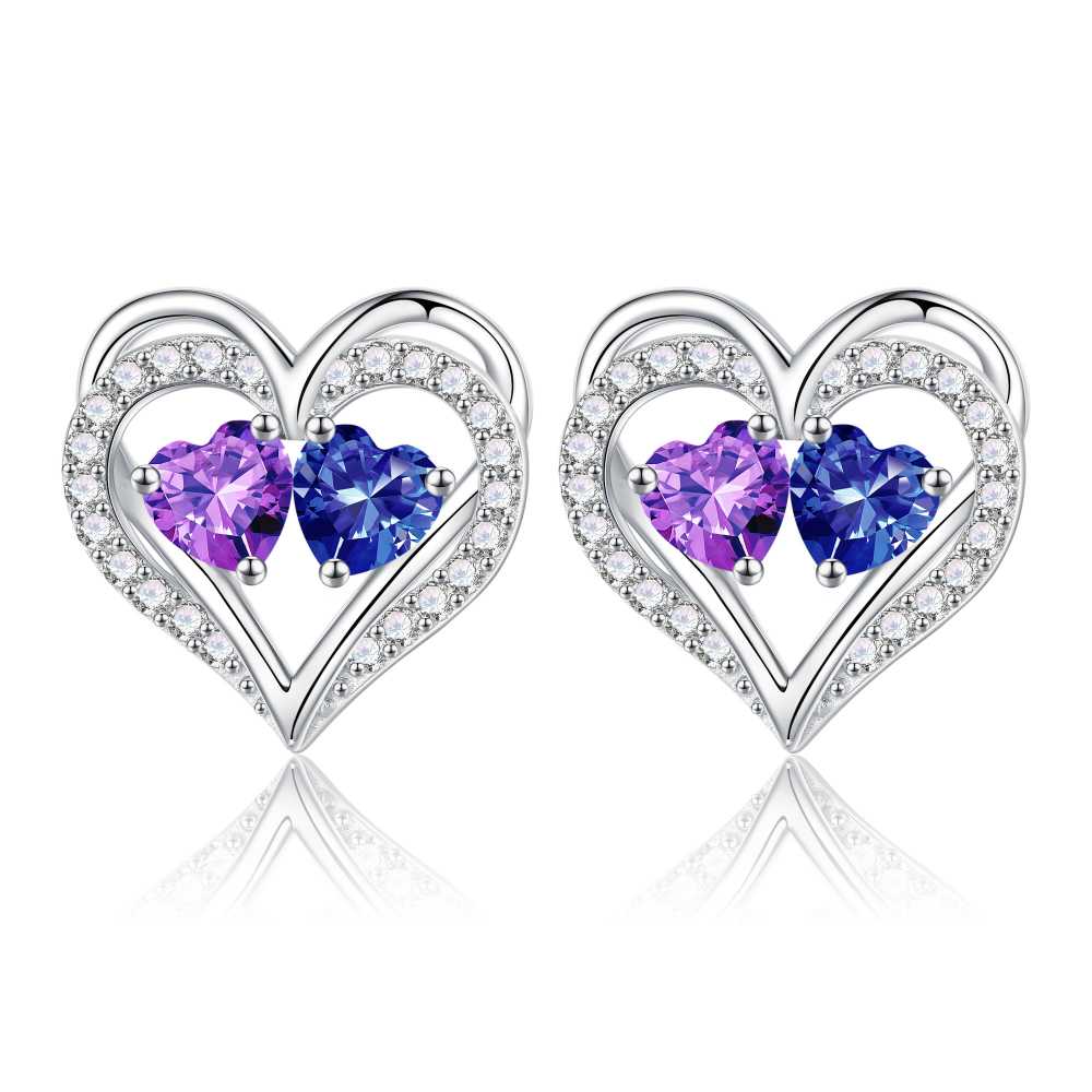 Iefil Gifts for Wife - Anniversary Wife Gifts, Birthday Gift for Women, Emerald Pink Sapphire Earrings, May October Jewelry