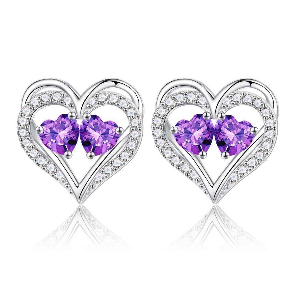 Iefil Gifts for Wife - Anniversary Wife Gifts, Birthday Gift for Women, Emerald Pink Sapphire Earrings, May October Jewelry