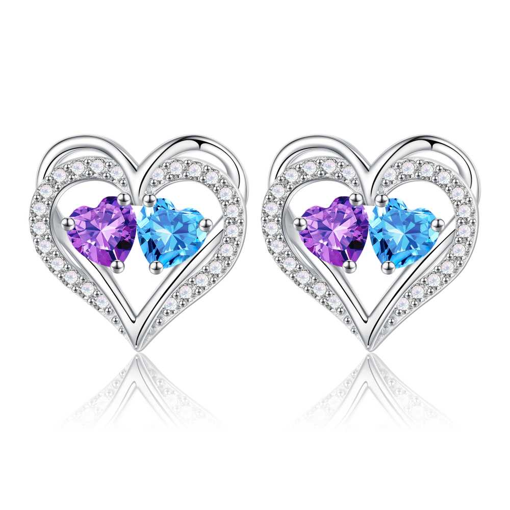 Iefil Gifts for Wife - Anniversary Wife Gifts, Birthday Gift for Women, Emerald Pink Sapphire Earrings, May October Jewelry