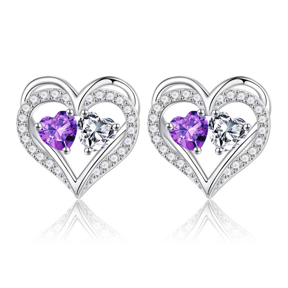 Iefil Gifts for Wife - Anniversary Wife Gifts, Birthday Gift for Women, Emerald Pink Sapphire Earrings, May October Jewelry
