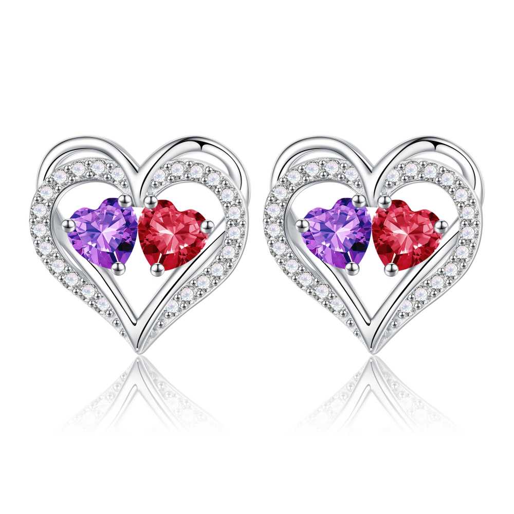 Iefil Gifts for Wife - Anniversary Wife Gifts, Birthday Gift for Women, Emerald Pink Sapphire Earrings, May October Jewelry