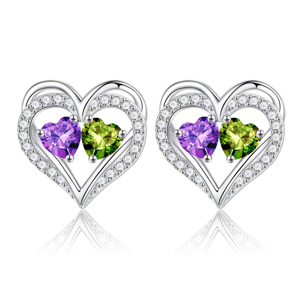Iefil Gifts for Wife - Anniversary Wife Gifts, Birthday Gift for Women, Emerald Pink Sapphire Earrings, May October Jewelry