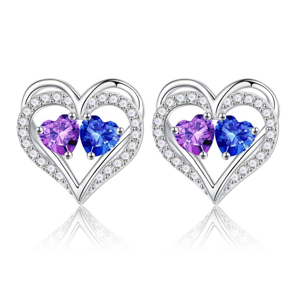 Iefil Gifts for Wife - Anniversary Wife Gifts, Birthday Gift for Women, Emerald Pink Sapphire Earrings, May October Jewelry