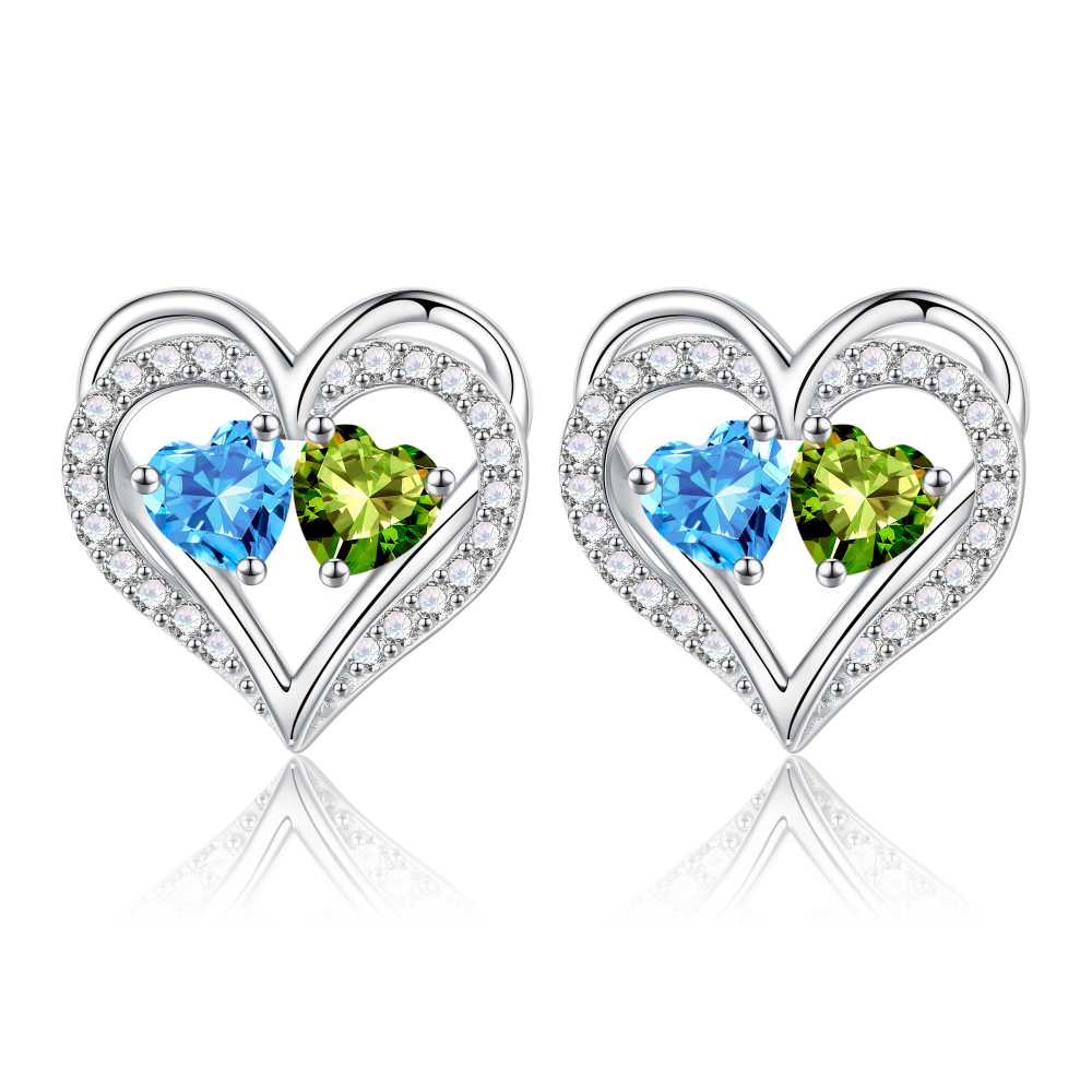 Iefil Gifts for Wife - Anniversary Wife Gifts, Birthday Gift for Women, Emerald Pink Sapphire Earrings, May October Jewelry