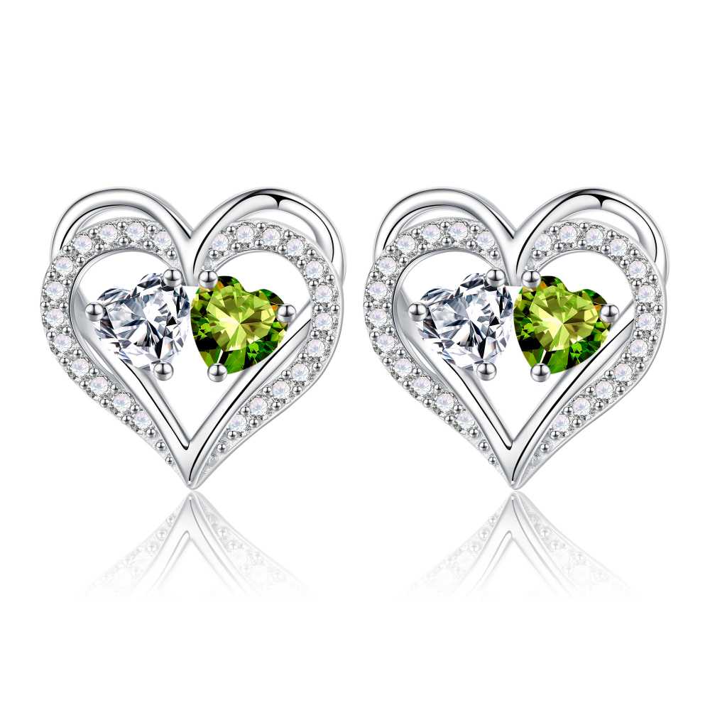 Iefil Gifts for Wife - Anniversary Wife Gifts, Birthday Gift for Women, Emerald Pink Sapphire Earrings, May October Jewelry