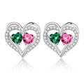 Iefil Gifts for Wife - Anniversary Wife Gifts, Birthday Gift for Women, Emerald Pink Sapphire Earrings, May October Jewelry