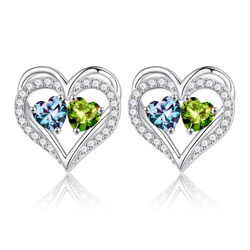 Iefil Gifts for Wife - Anniversary Wife Gifts, Birthday Gift for Women, Emerald Pink Sapphire Earrings, May October Jewelry