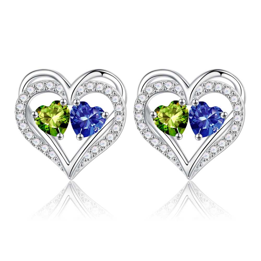Iefil Gifts for Wife - Anniversary Wife Gifts, Birthday Gift for Women, Emerald Pink Sapphire Earrings, May October Jewelry