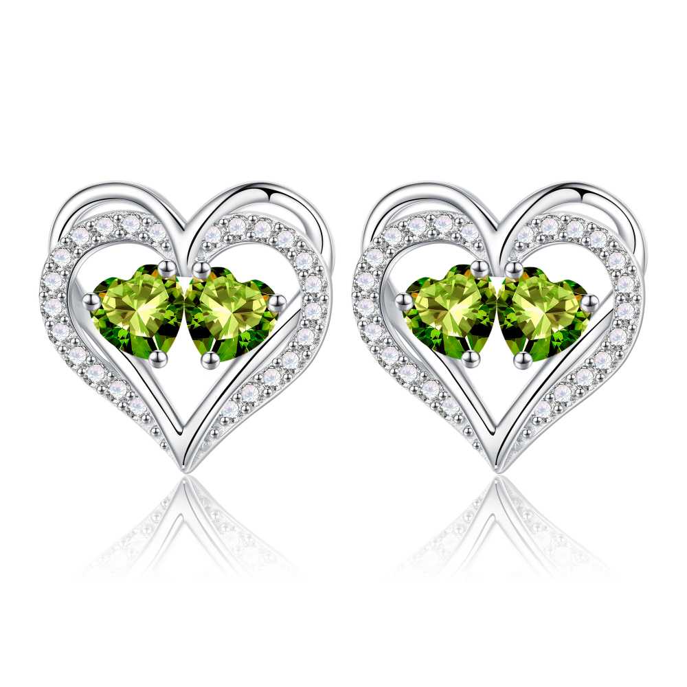 Iefil Gifts for Wife - Anniversary Wife Gifts, Birthday Gift for Women, Emerald Pink Sapphire Earrings, May October Jewelry