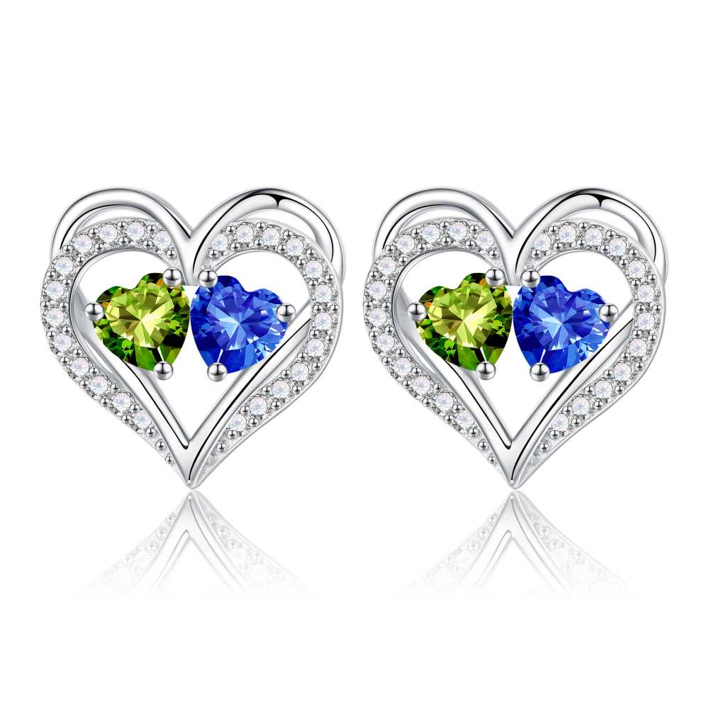 Iefil Gifts for Wife - Anniversary Wife Gifts, Birthday Gift for Women, Emerald Pink Sapphire Earrings, May October Jewelry