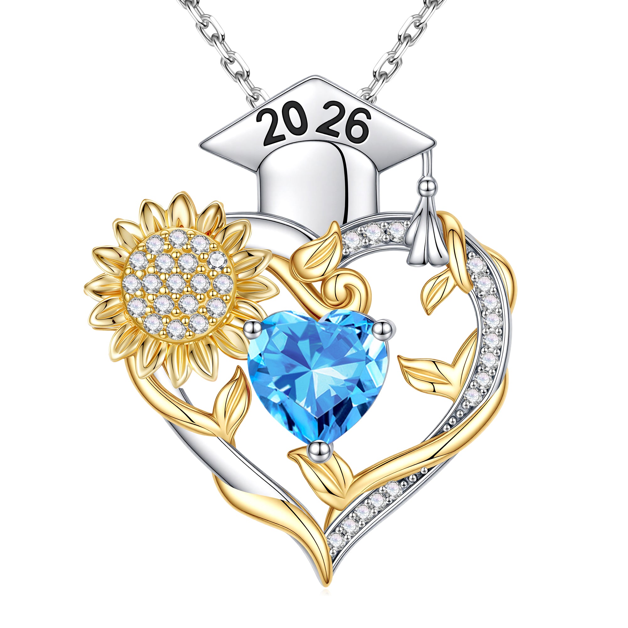Iefil Graduation Gifts for Her 2026 College, 925 Sterling Silver Sunflower January Garnet Red Birthstone necklace for women Jewelry, Inspirational Graduation High School Graduate Gift for Best Friend