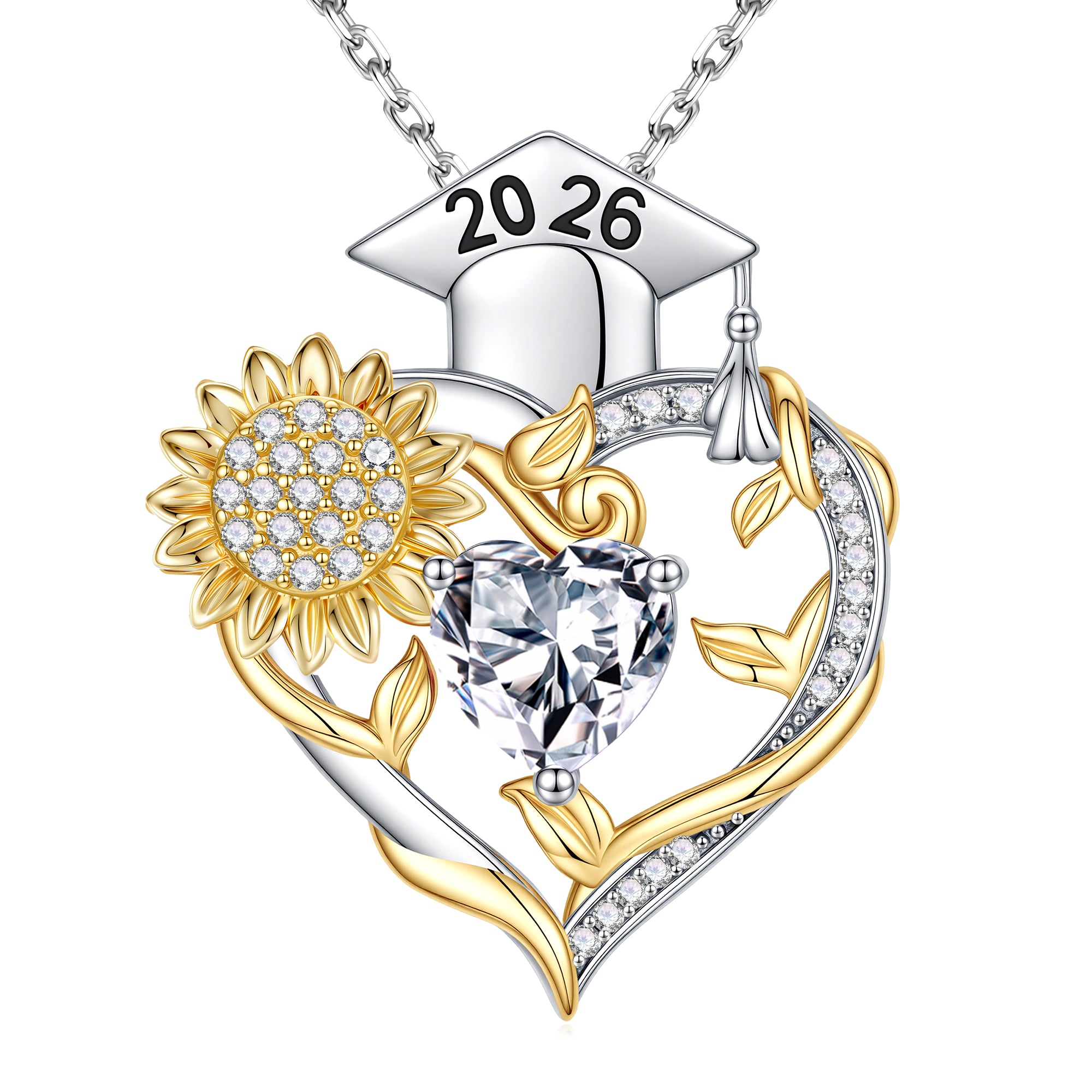 Iefil Graduation Gifts for Her 2026 College, 925 Sterling Silver Sunflower January Garnet Red Birthstone necklace for women Jewelry, Inspirational Graduation High School Graduate Gift for Best Friend