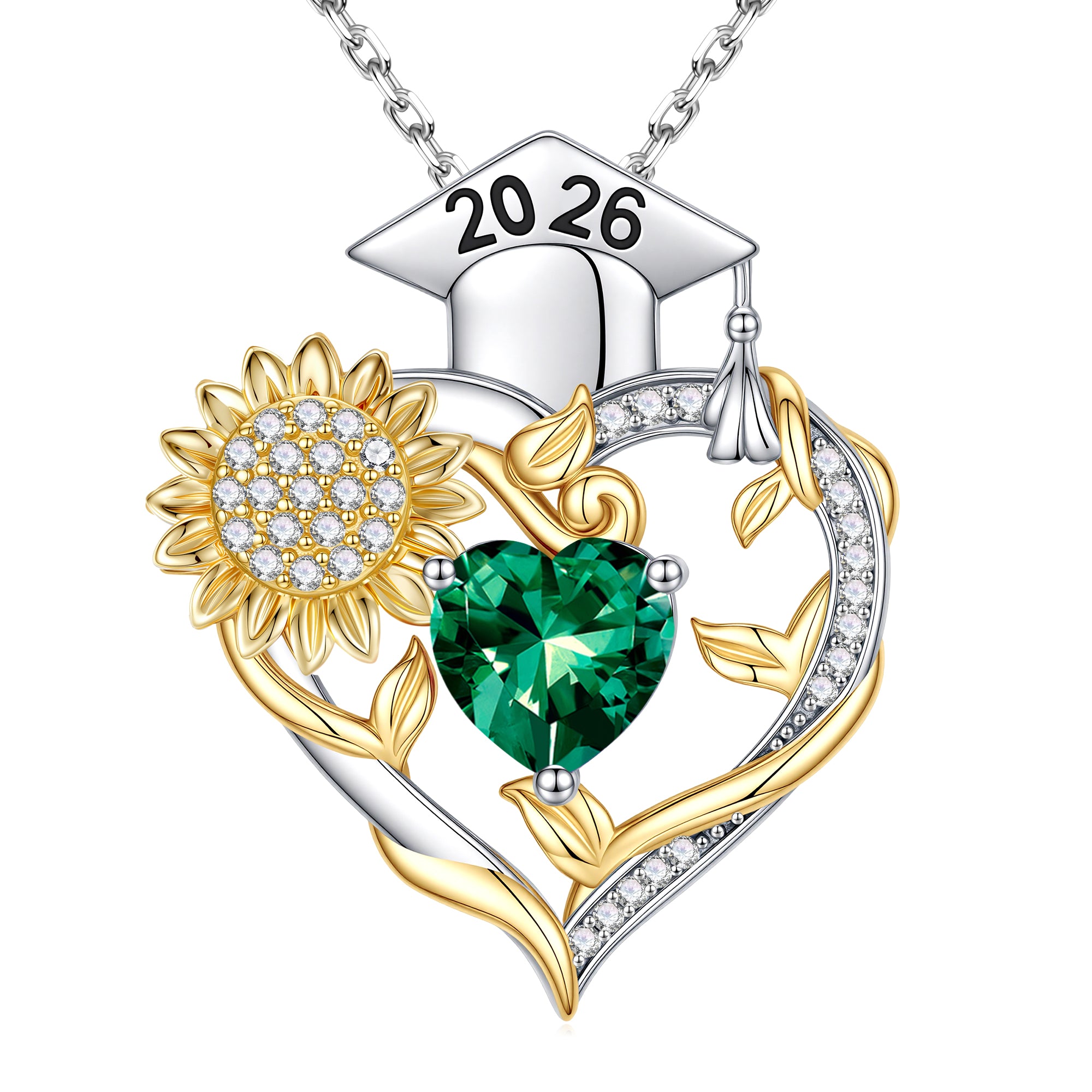 Iefil Graduation Gifts for Her 2026 College, 925 Sterling Silver Sunflower January Garnet Red Birthstone necklace for women Jewelry, Inspirational Graduation High School Graduate Gift for Best Friend