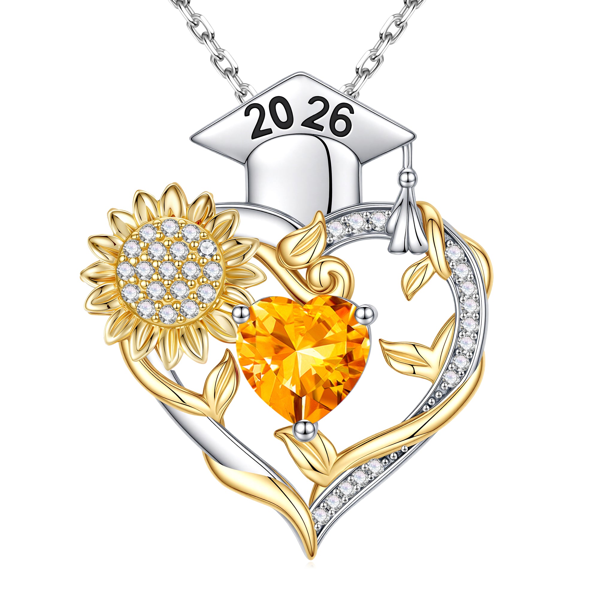Iefil Graduation Gifts for Her 2026 College, 925 Sterling Silver Sunflower January Garnet Red Birthstone necklace for women Jewelry, Inspirational Graduation High School Graduate Gift for Best Friend
