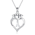 Iefil Graduation Gift for Her 2026 College, 925 Sterling Silver Heart Cubic Zirconia Initial A necklace for women, personalized Inspirational Graduation High School Graduate Gift Best Friend Daughter