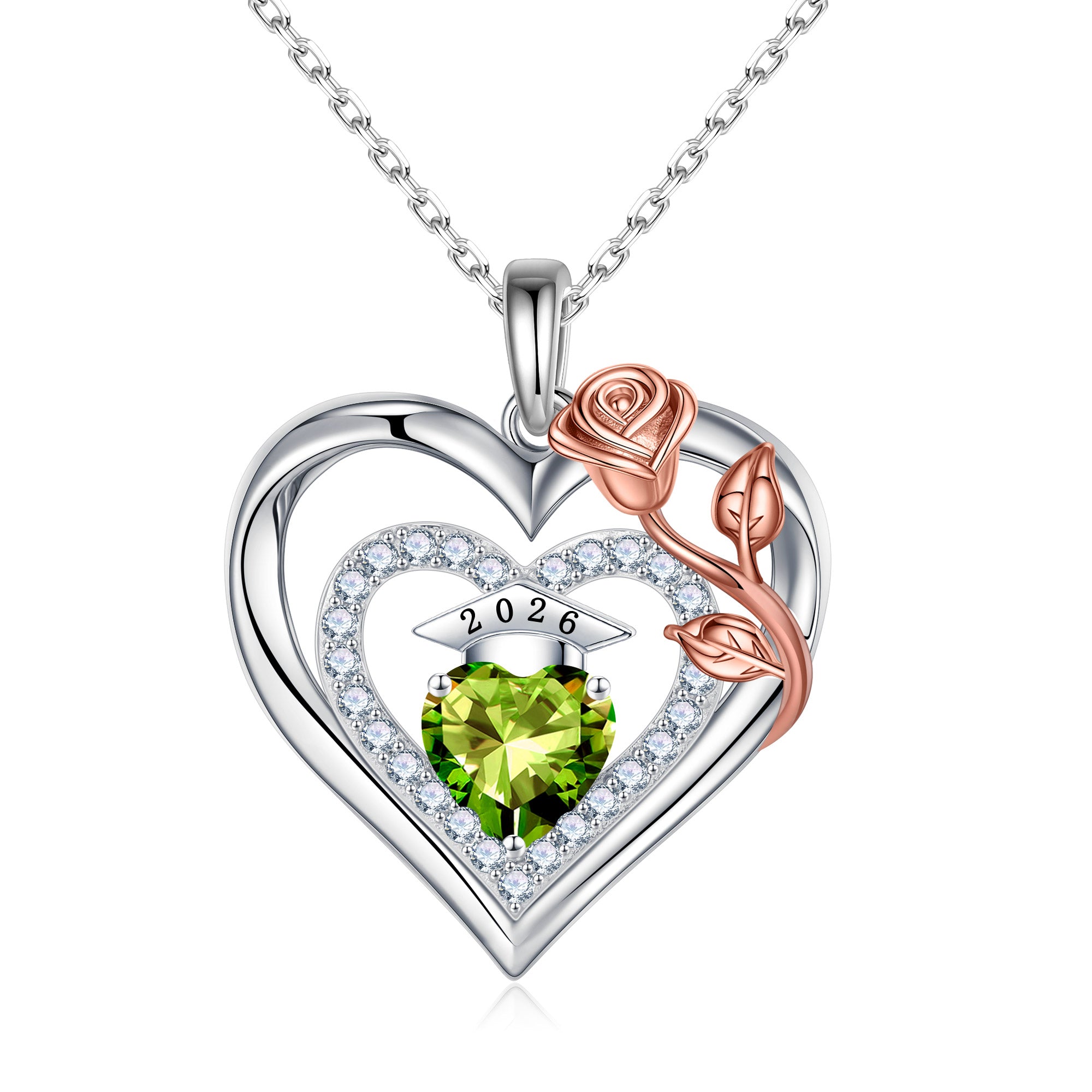 Iefil Graduation Gifts for Her 2026 College, 925 Sterling Silver Rose Heart January Garnet Red Birthstone necklace for women Jewelry, Inspirational Graduation High School Graduate Gift Best Friend