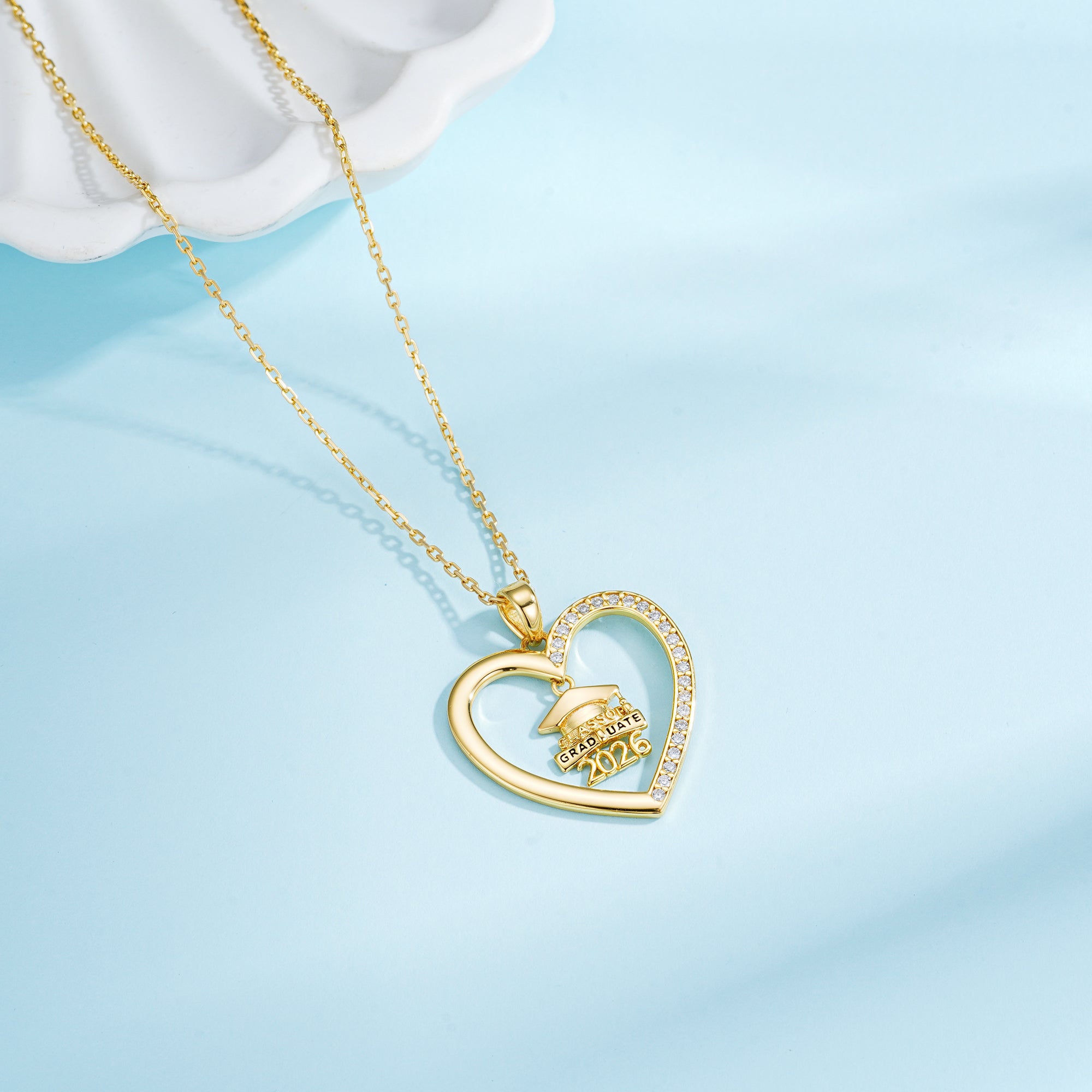 Iefil Graduation Gifts for Her 2026 College, 925 Sterling Silver Rose Heart December Tanzanite Blue Birthstone necklace for women, Inspirational Graduation High School Graduate Gift for Best Friend