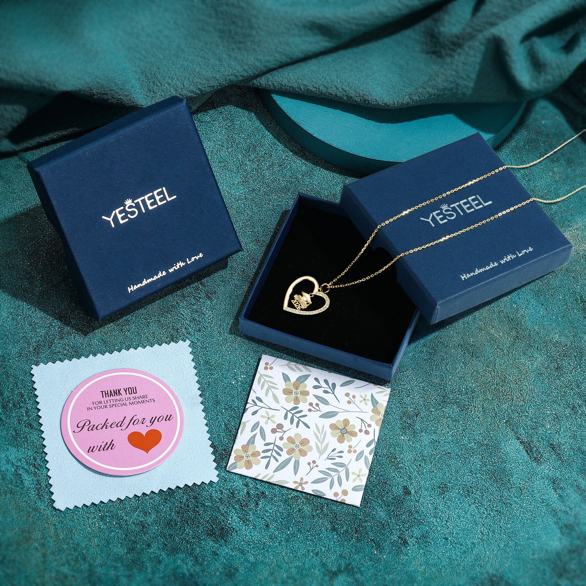 Iefil Graduation Gifts for Her 2026 College, 925 Sterling Silver Rose Heart December Tanzanite Blue Birthstone necklace for women, Inspirational Graduation High School Graduate Gift for Best Friend