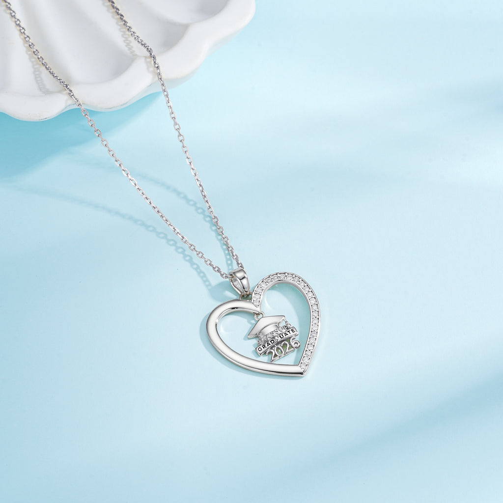 Iefil Graduation Gifts for Her 2026 College, 925 Sterling Silver Rose Heart December Tanzanite Blue Birthstone necklace for women, Inspirational Graduation High School Graduate Gift for Best Friend