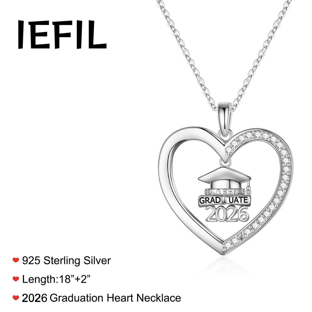 Iefil Graduation Gifts for Her 2026 College, 925 Sterling Silver Rose Heart December Tanzanite Blue Birthstone necklace for women, Inspirational Graduation High School Graduate Gift for Best Friend