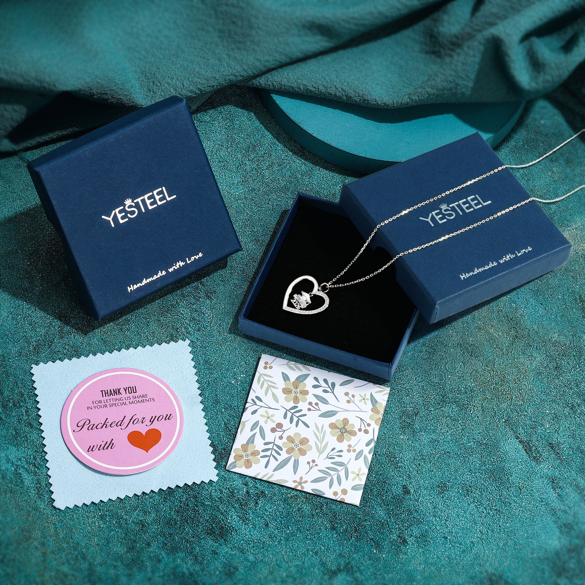 Iefil Graduation Gifts for Her 2026 College, 925 Sterling Silver Rose Heart December Tanzanite Blue Birthstone necklace for women, Inspirational Graduation High School Graduate Gift for Best Friend