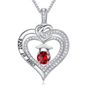 Iefil Graduation Gifts for Her 2026 College, 925 Sterling Silver Rose Heart January Garnet Red Birthstone necklace for women Jewelry, Inspirational Graduation High School Graduate Gift Best Friend