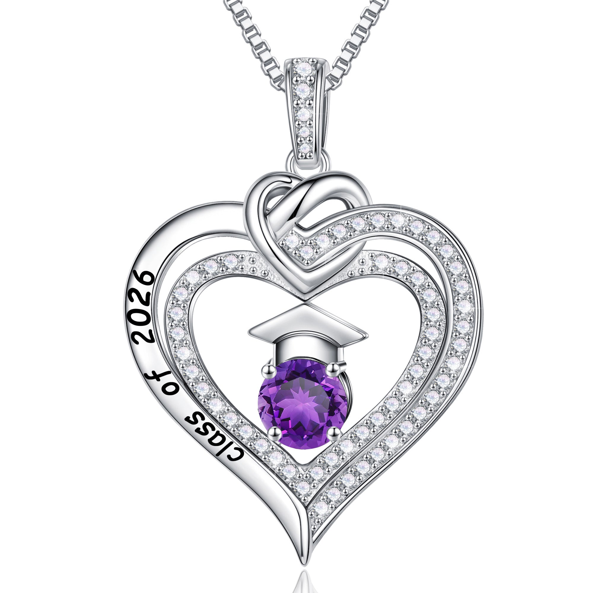 Iefil Graduation Gifts for Her 2026 College, 925 Sterling Silver Rose Heart January Garnet Red Birthstone necklace for women Jewelry, Inspirational Graduation High School Graduate Gift Best Friend