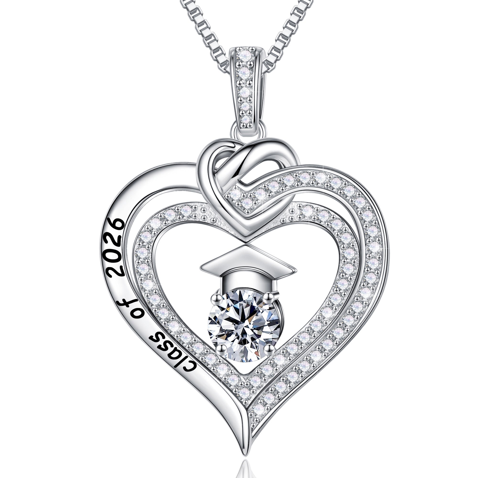 Iefil Graduation Gifts for Her 2026 College, 925 Sterling Silver Rose Heart January Garnet Red Birthstone necklace for women Jewelry, Inspirational Graduation High School Graduate Gift Best Friend