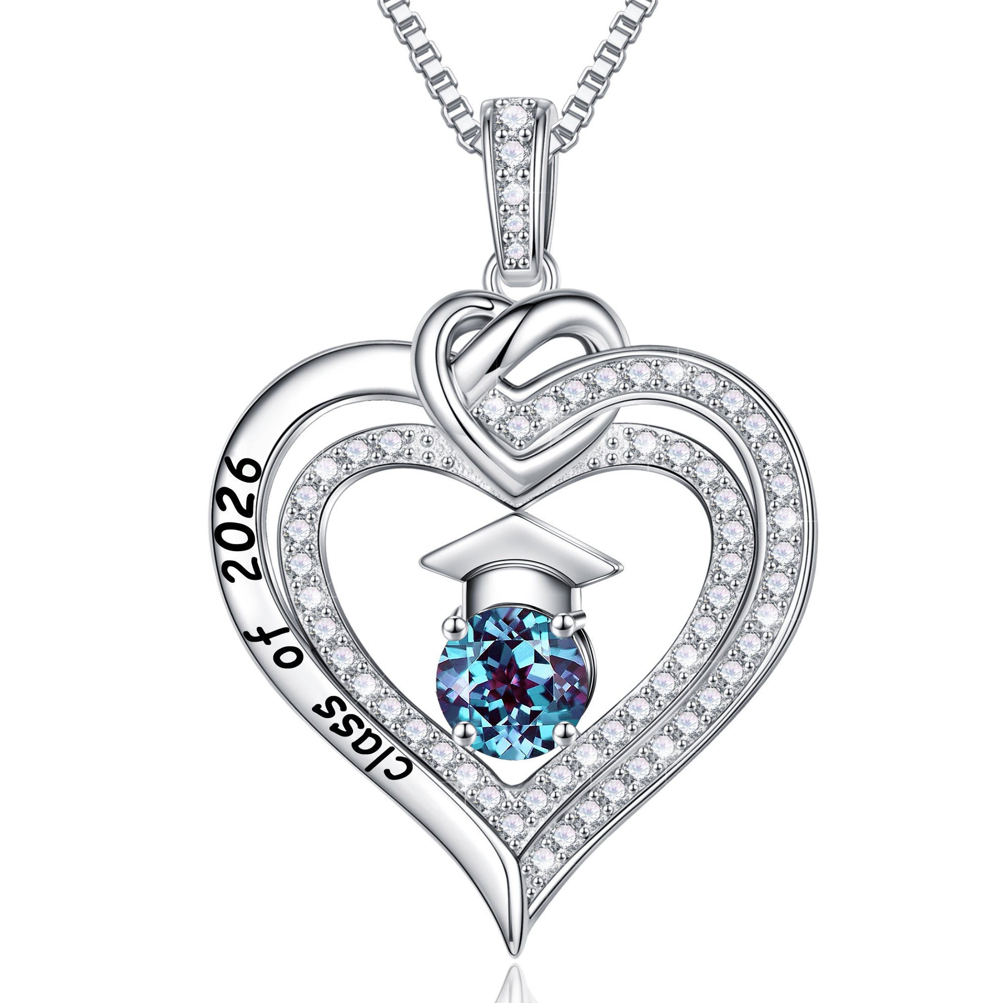 Iefil Graduation Gifts for Her 2026 College, 925 Sterling Silver Rose Heart January Garnet Red Birthstone necklace for women Jewelry, Inspirational Graduation High School Graduate Gift Best Friend