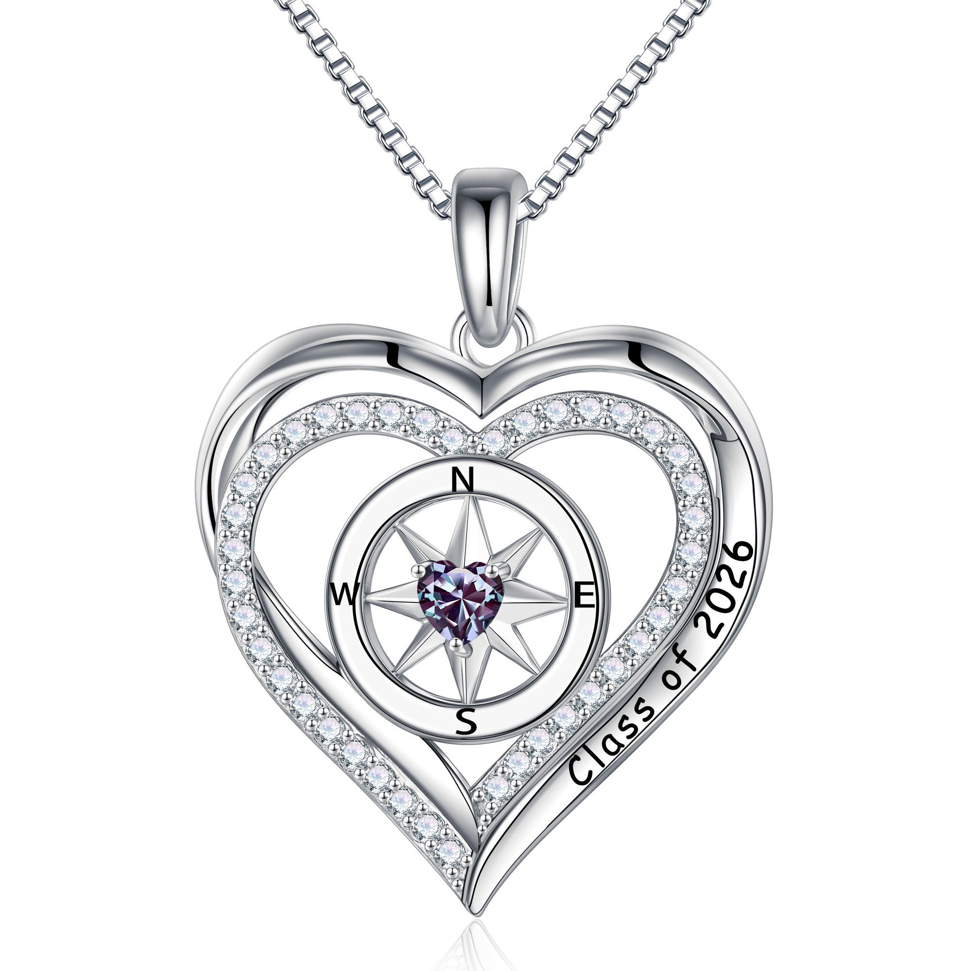 Iefil Graduation Gifts for Her 2026 College, 925 Sterling Silver Rose Heart January Garnet Red Birthstone necklace for women Jewelry, Inspirational Graduation High School Graduate Gift Best Friend