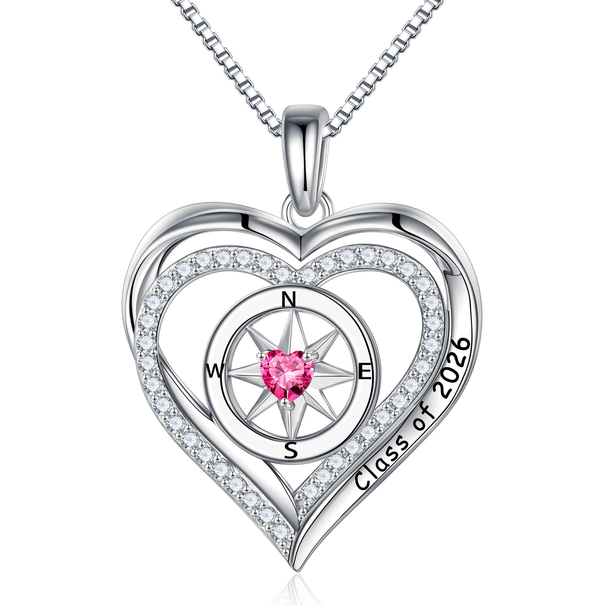 Iefil Graduation Gifts for Her 2026 College, 925 Sterling Silver Rose Heart January Garnet Red Birthstone necklace for women Jewelry, Inspirational Graduation High School Graduate Gift Best Friend