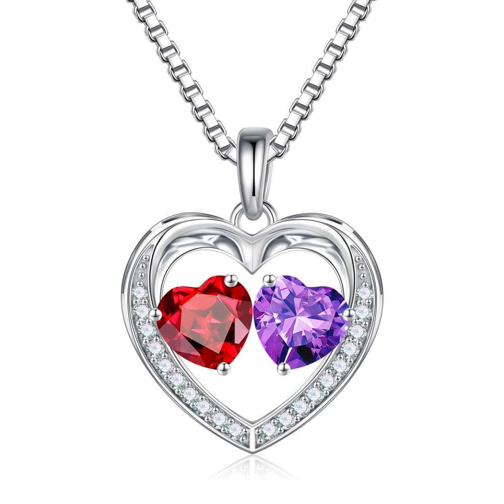 Iefil Jewelry for Women - Birthstone Jewelry for Women,Anniversary Birthday Gifts for Wife Girlfriend Mom | February Amethyst Purple Necklace, September Sapphire Royal Blue Necklace