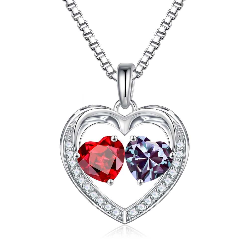 Iefil Jewelry for Women - Birthstone Jewelry for Women,Anniversary Birthday Gifts for Wife Girlfriend Mom | February Amethyst Purple Necklace, September Sapphire Royal Blue Necklace