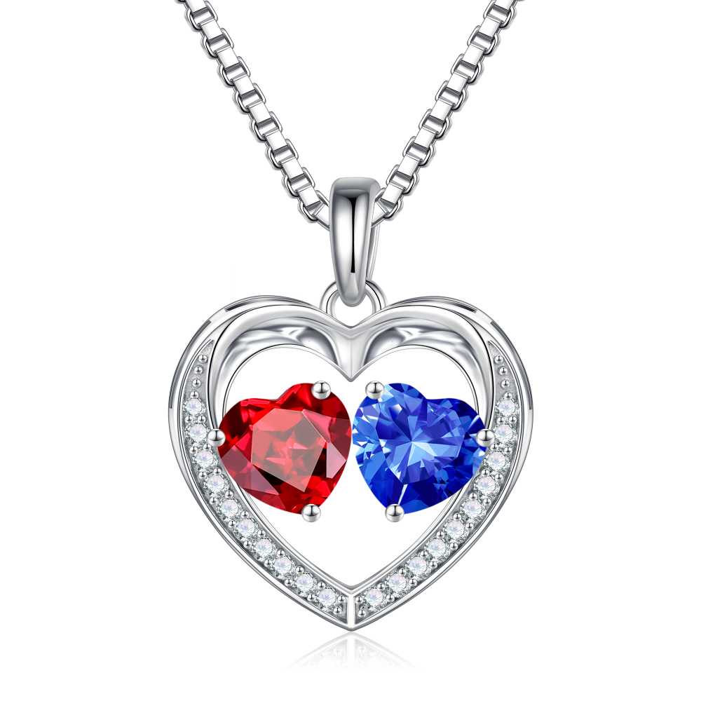 Iefil Jewelry for Women - Birthstone Jewelry for Women,Anniversary Birthday Gifts for Wife Girlfriend Mom | February Amethyst Purple Necklace, September Sapphire Royal Blue Necklace