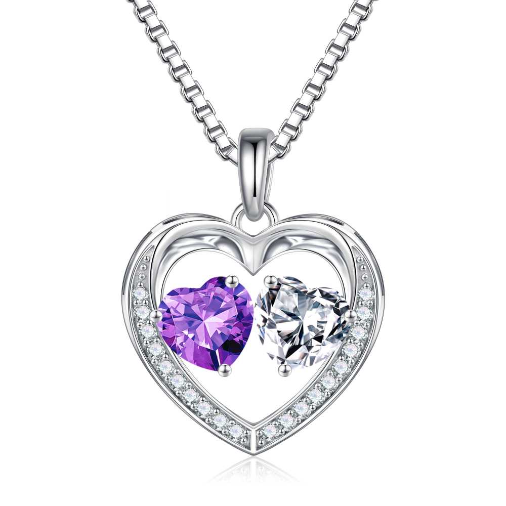Iefil Jewelry for Women - Birthstone Jewelry for Women,Anniversary Birthday Gifts for Wife Girlfriend Mom | February Amethyst Purple Necklace, September Sapphire Royal Blue Necklace