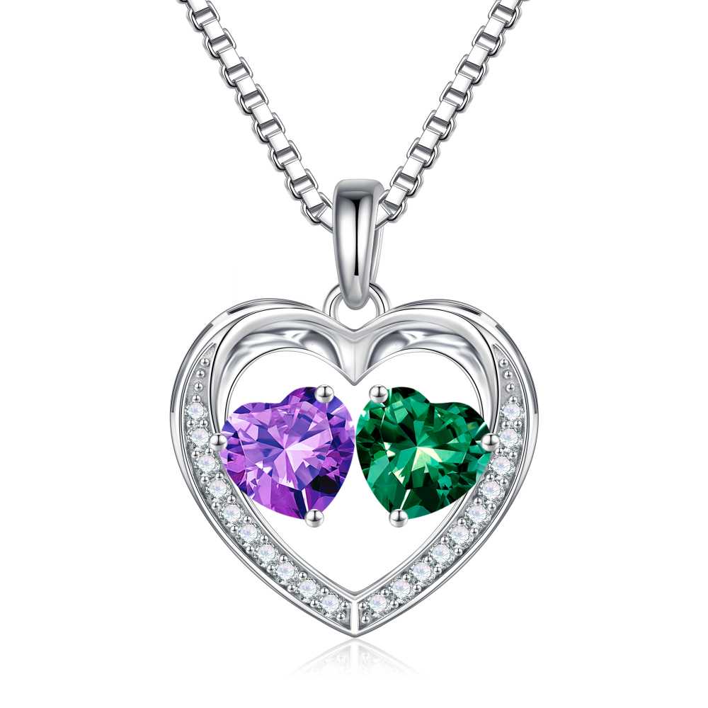 Iefil Jewelry for Women - Birthstone Jewelry for Women,Anniversary Birthday Gifts for Wife Girlfriend Mom | February Amethyst Purple Necklace, September Sapphire Royal Blue Necklace