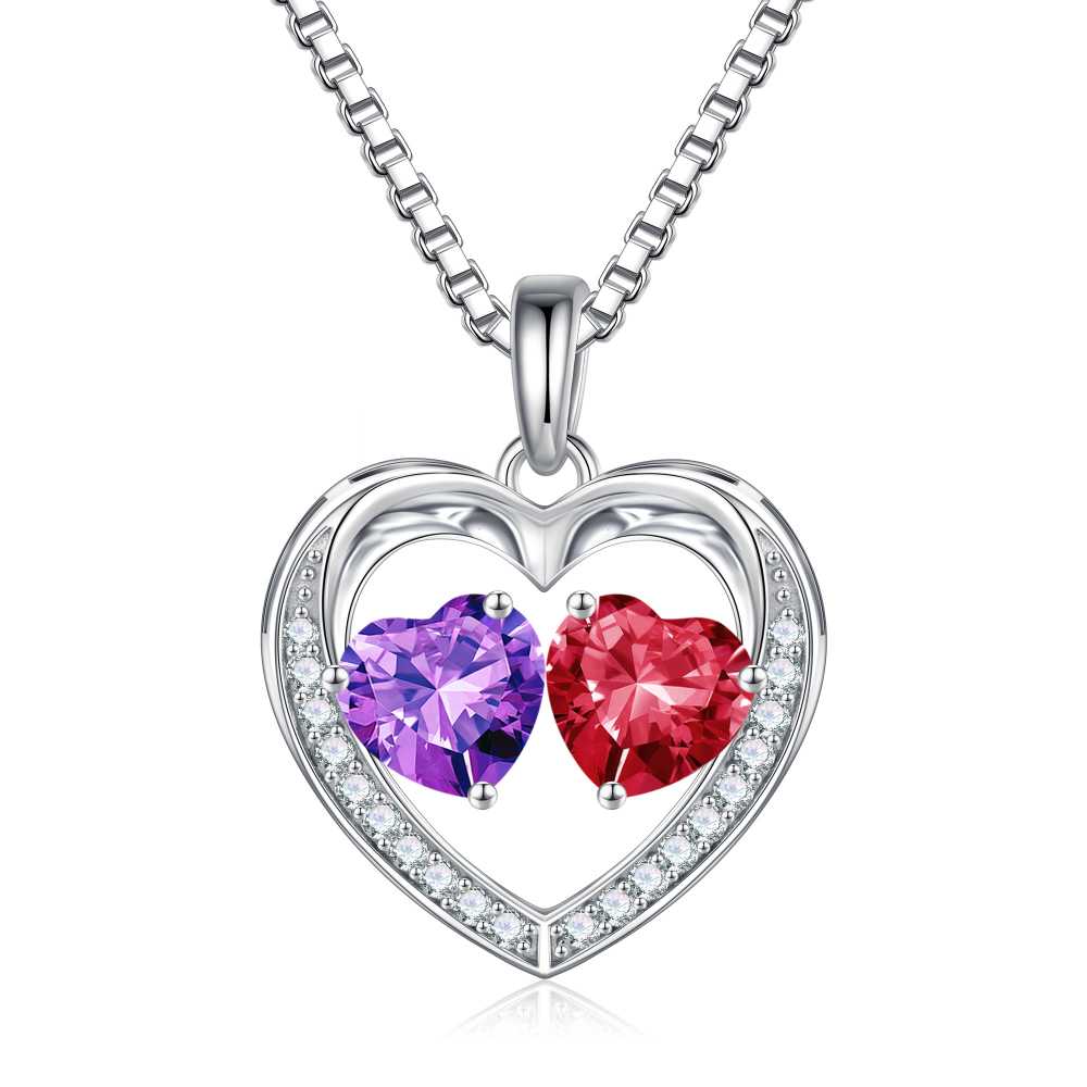 Iefil Jewelry for Women - Birthstone Jewelry for Women,Anniversary Birthday Gifts for Wife Girlfriend Mom | February Amethyst Purple Necklace, September Sapphire Royal Blue Necklace