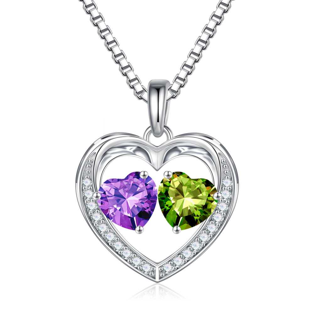Iefil Jewelry for Women - Birthstone Jewelry for Women,Anniversary Birthday Gifts for Wife Girlfriend Mom | February Amethyst Purple Necklace, September Sapphire Royal Blue Necklace