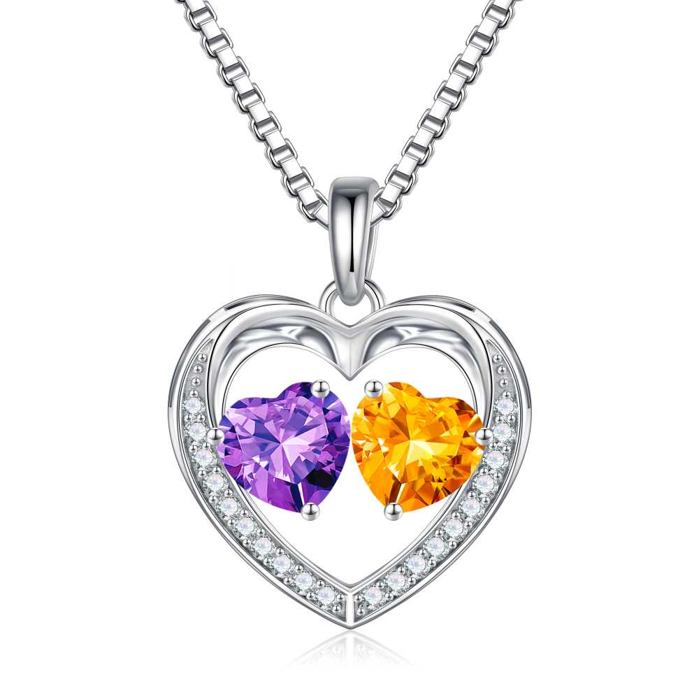 Iefil Jewelry for Women - Birthstone Jewelry for Women,Anniversary Birthday Gifts for Wife Girlfriend Mom | February Amethyst Purple Necklace, September Sapphire Royal Blue Necklace