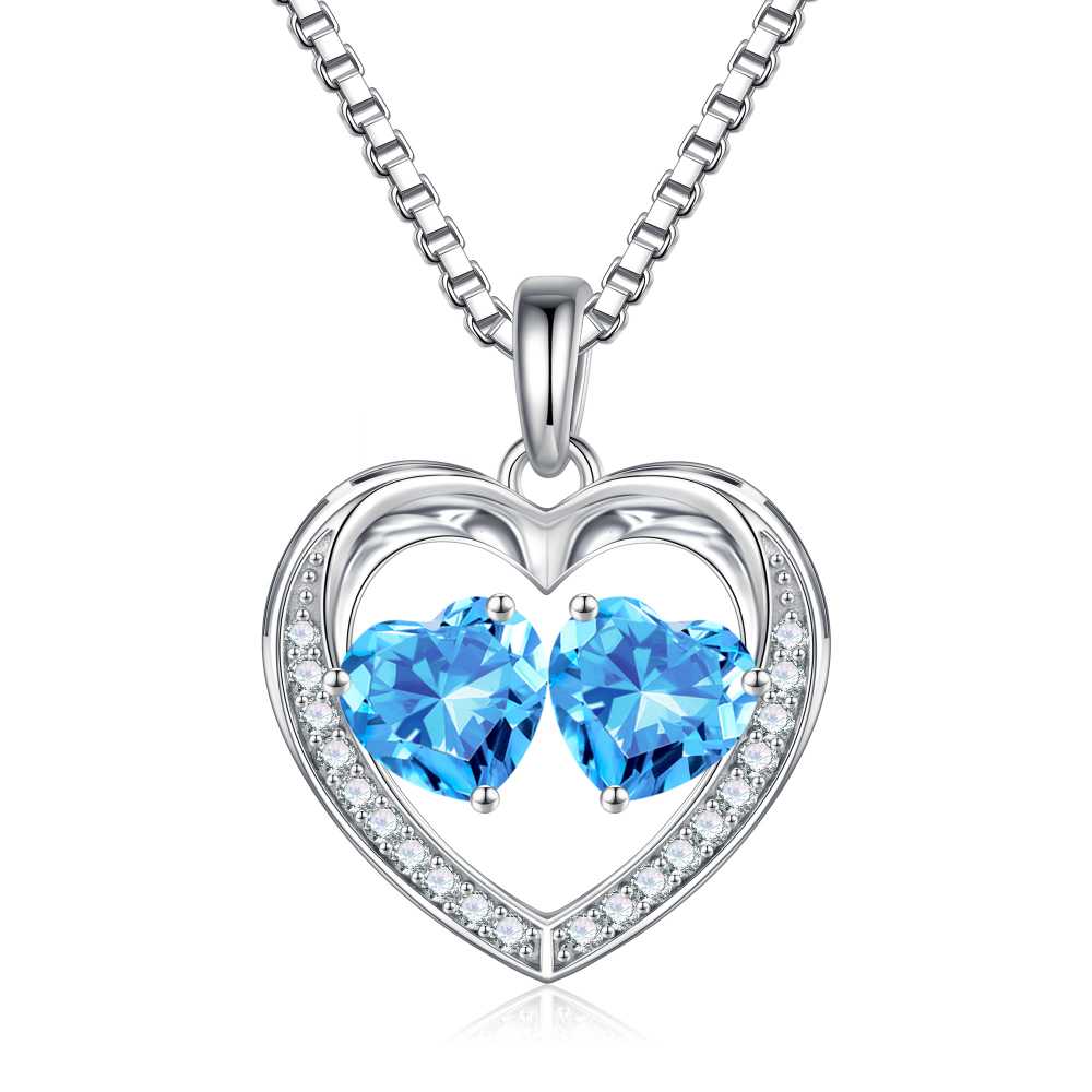 Iefil Jewelry for Women - Birthstone Jewelry for Women,Anniversary Birthday Gifts for Wife Girlfriend Mom | February Amethyst Purple Necklace, September Sapphire Royal Blue Necklace