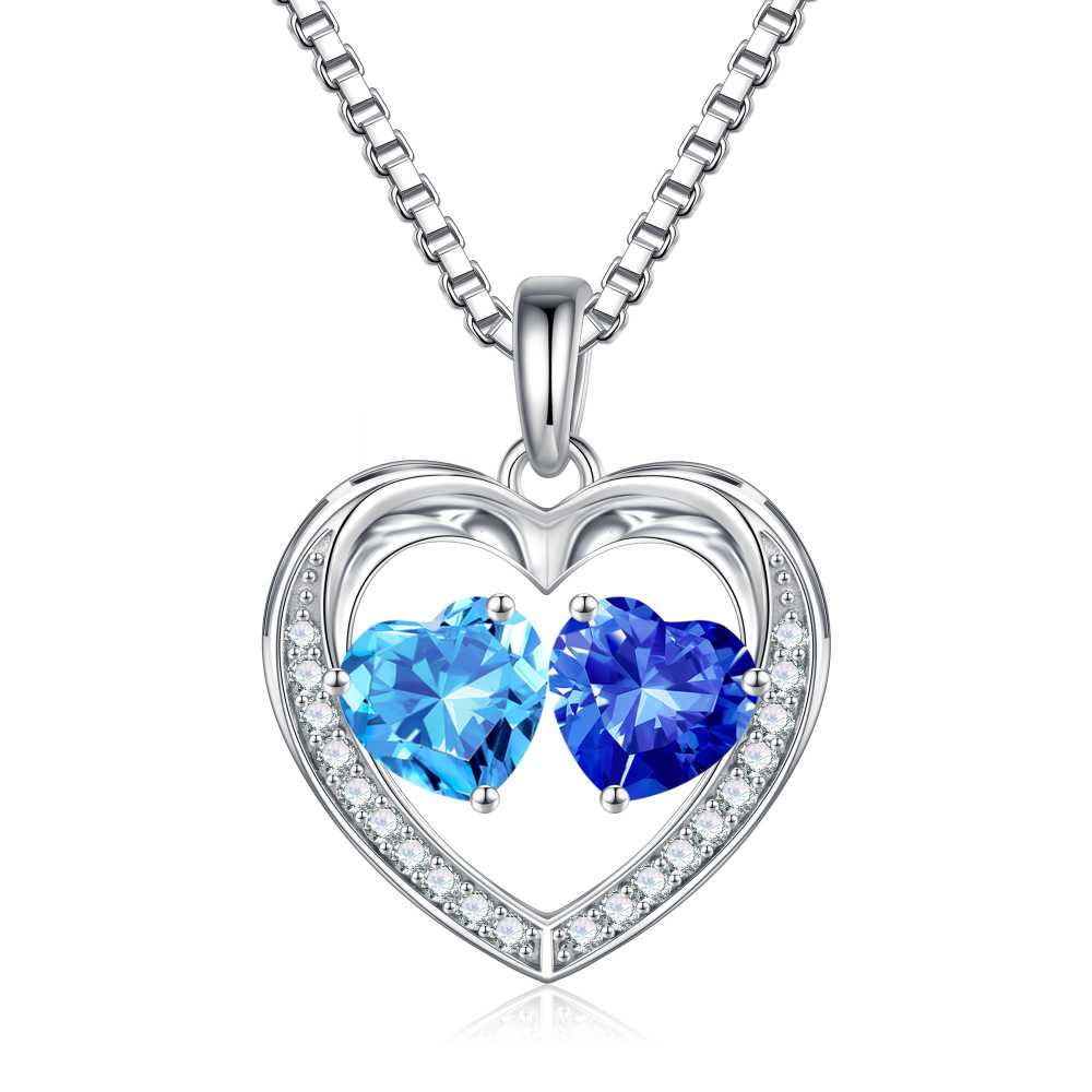 Iefil Jewelry for Women - Birthstone Jewelry for Women,Anniversary Birthday Gifts for Wife Girlfriend Mom | February Amethyst Purple Necklace, September Sapphire Royal Blue Necklace