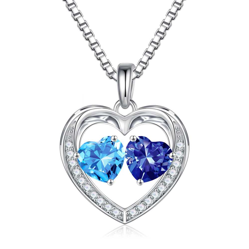 Iefil Jewelry for Women - Birthstone Jewelry for Women,Anniversary Birthday Gifts for Wife Girlfriend Mom | February Amethyst Purple Necklace, September Sapphire Royal Blue Necklace