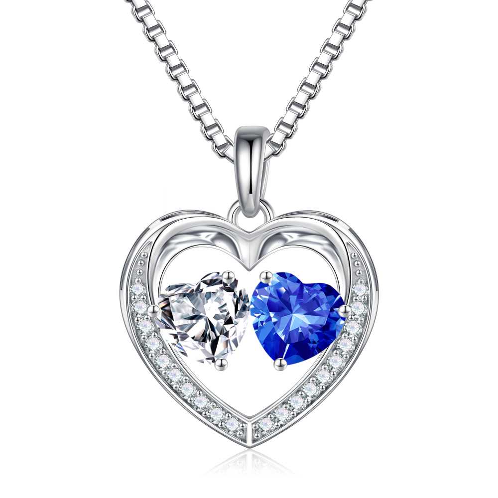 Iefil Jewelry for Women - Birthstone Jewelry for Women,Anniversary Birthday Gifts for Wife Girlfriend Mom | February Amethyst Purple Necklace, September Sapphire Royal Blue Necklace