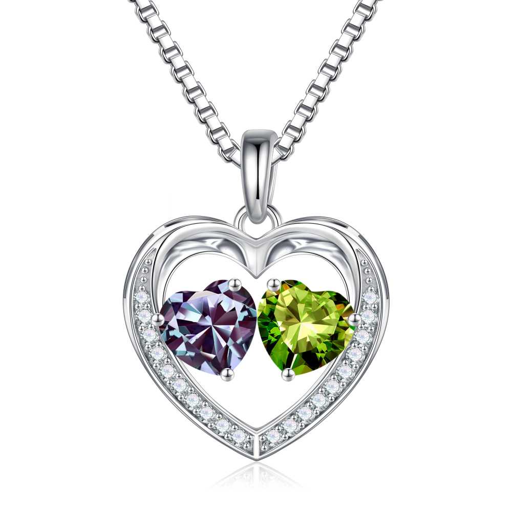 Iefil Jewelry for Women - Birthstone Jewelry for Women,Anniversary Birthday Gifts for Wife Girlfriend Mom | February Amethyst Purple Necklace, September Sapphire Royal Blue Necklace