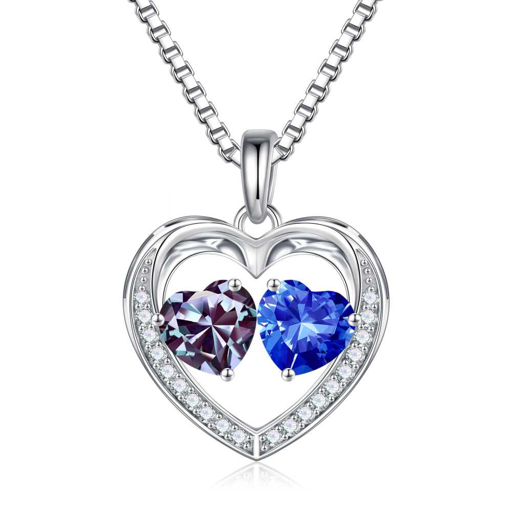 Iefil Jewelry for Women - Birthstone Jewelry for Women,Anniversary Birthday Gifts for Wife Girlfriend Mom | February Amethyst Purple Necklace, September Sapphire Royal Blue Necklace