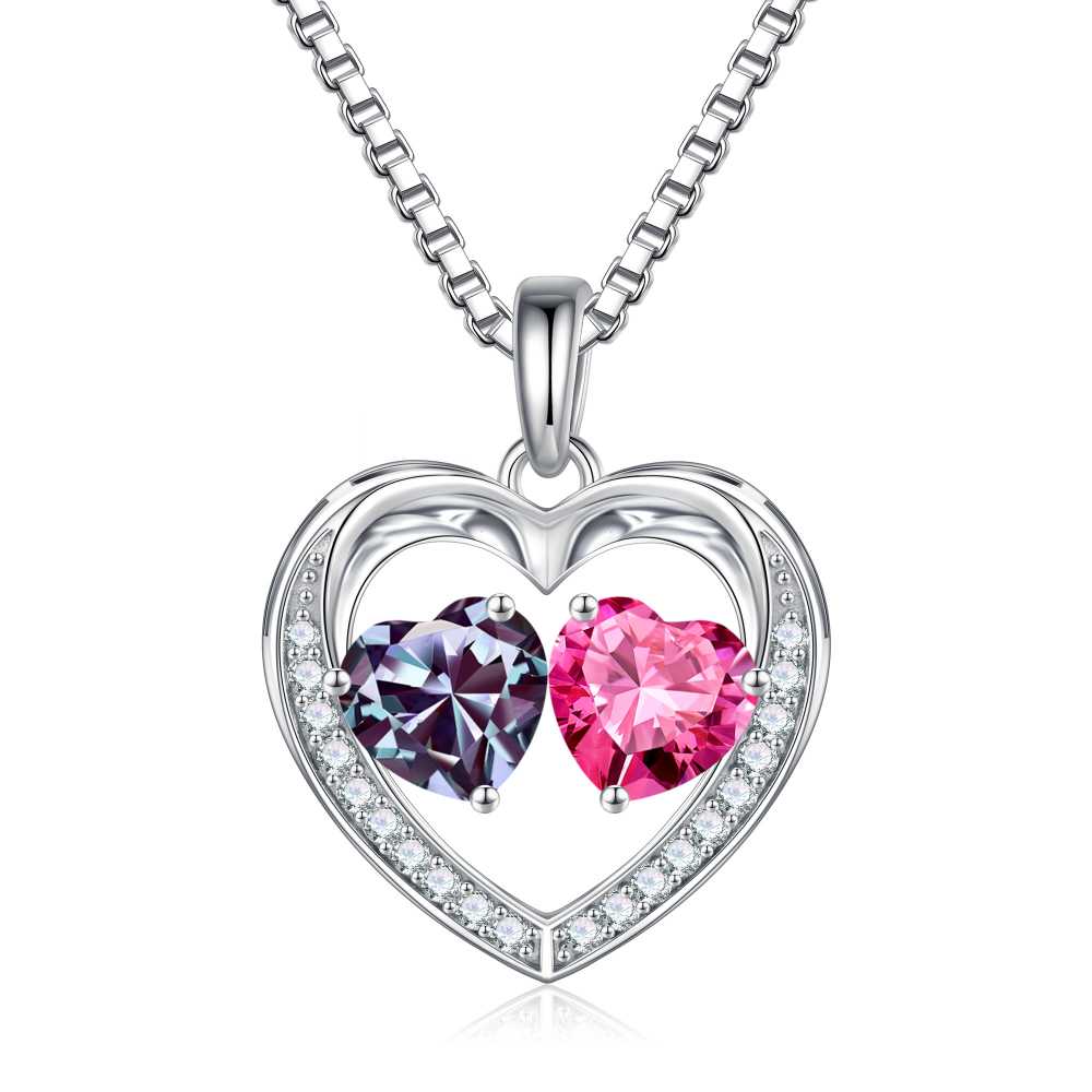 Iefil Jewelry for Women - Birthstone Jewelry for Women,Anniversary Birthday Gifts for Wife Girlfriend Mom | February Amethyst Purple Necklace, September Sapphire Royal Blue Necklace